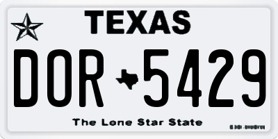 TX license plate DOR5429