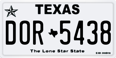 TX license plate DOR5438