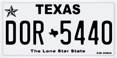 TX license plate DOR5440