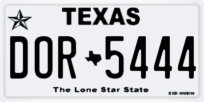 TX license plate DOR5444