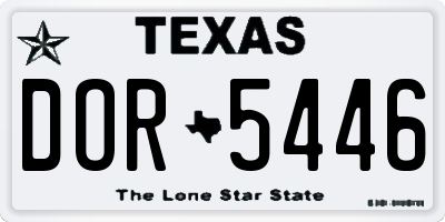 TX license plate DOR5446