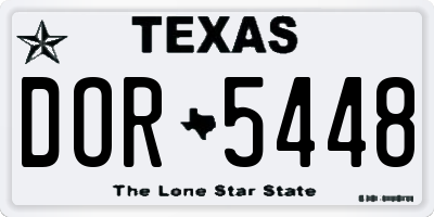 TX license plate DOR5448