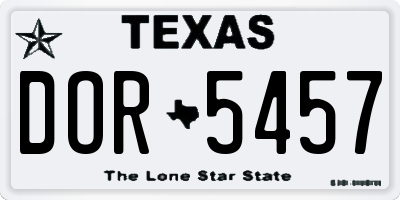 TX license plate DOR5457