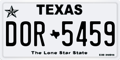 TX license plate DOR5459