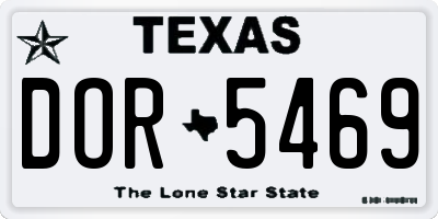 TX license plate DOR5469