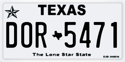 TX license plate DOR5471
