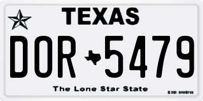 TX license plate DOR5479