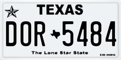 TX license plate DOR5484