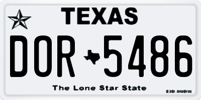 TX license plate DOR5486