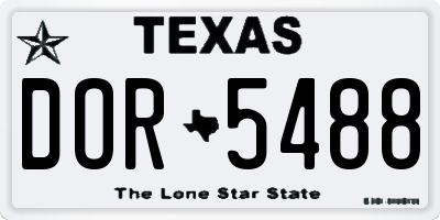 TX license plate DOR5488