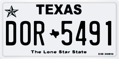 TX license plate DOR5491