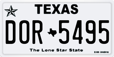 TX license plate DOR5495