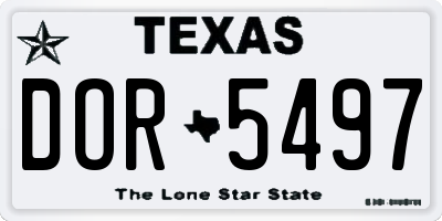 TX license plate DOR5497