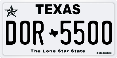TX license plate DOR5500