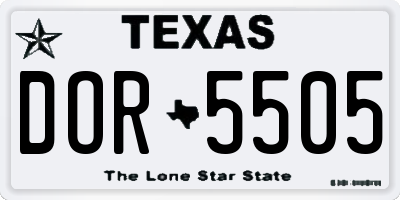TX license plate DOR5505