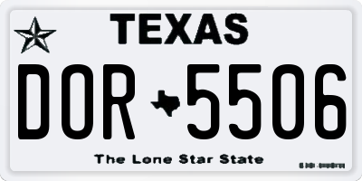 TX license plate DOR5506