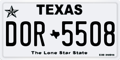 TX license plate DOR5508