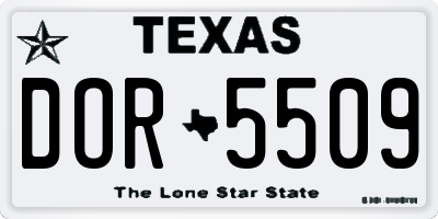 TX license plate DOR5509