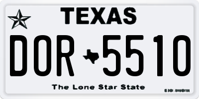 TX license plate DOR5510