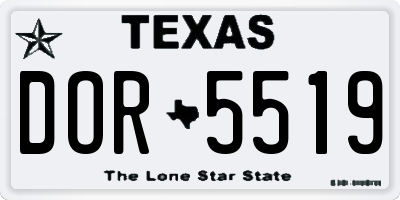 TX license plate DOR5519