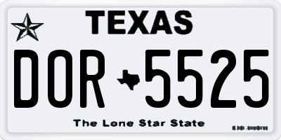 TX license plate DOR5525