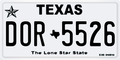 TX license plate DOR5526