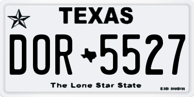 TX license plate DOR5527
