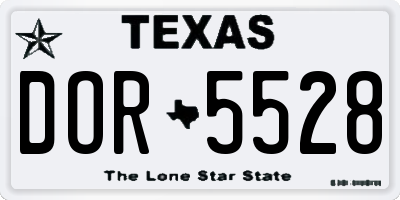 TX license plate DOR5528