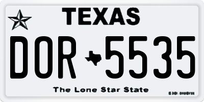 TX license plate DOR5535