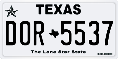 TX license plate DOR5537