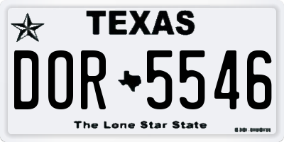 TX license plate DOR5546