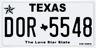 TX license plate DOR5548