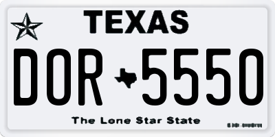 TX license plate DOR5550