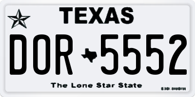 TX license plate DOR5552