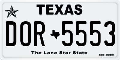 TX license plate DOR5553