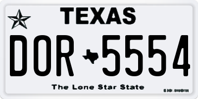 TX license plate DOR5554