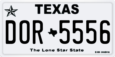 TX license plate DOR5556