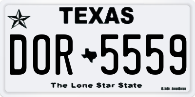 TX license plate DOR5559