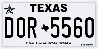 TX license plate DOR5560