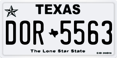 TX license plate DOR5563