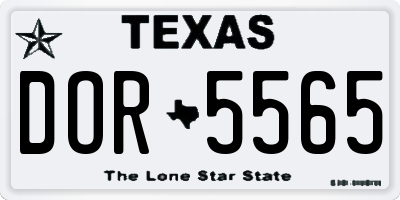 TX license plate DOR5565
