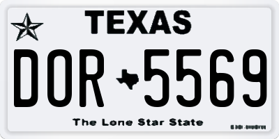 TX license plate DOR5569