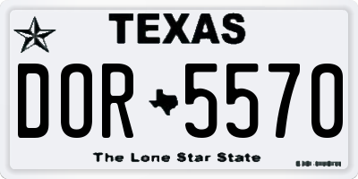 TX license plate DOR5570