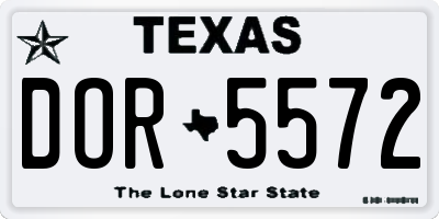 TX license plate DOR5572