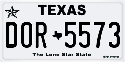 TX license plate DOR5573