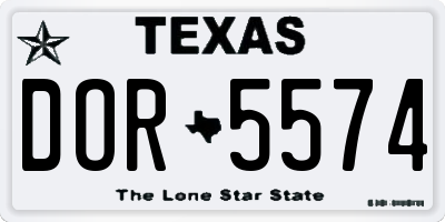 TX license plate DOR5574