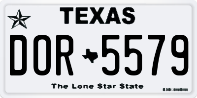 TX license plate DOR5579