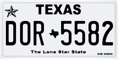 TX license plate DOR5582