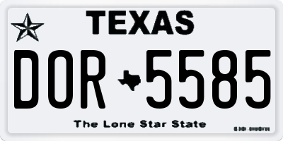 TX license plate DOR5585