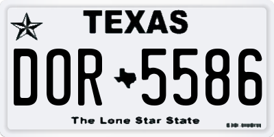 TX license plate DOR5586